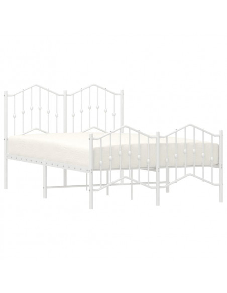 Giroletto con Testiera e Pediera Metallo Bianco 120x190 cm