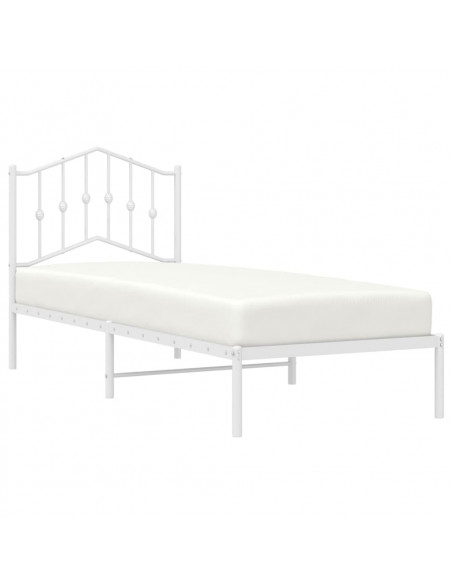 Giroletto senza Materaso con Testiera Metallo Bianco 75x190 cm