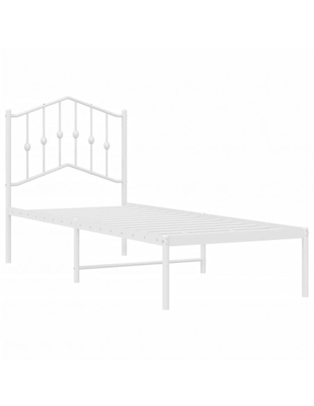 Giroletto con Testiera Metallo Bianco 75x190 cm