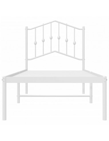 Giroletto senza Materaso con Testiera Metallo Bianco 75x190 cm