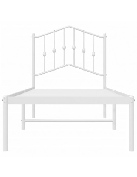 Giroletto senza Materaso con Testiera Metallo Bianco 75x190 cm