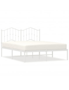 Giroletto con Testiera Metallo Bianco 150x200 cm 2