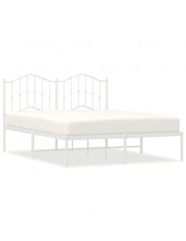 Giroletto con Testiera Metallo Bianco 150x200 cm