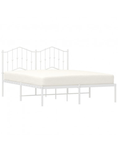 Giroletto con Testiera Metallo Bianco 150x200 cm