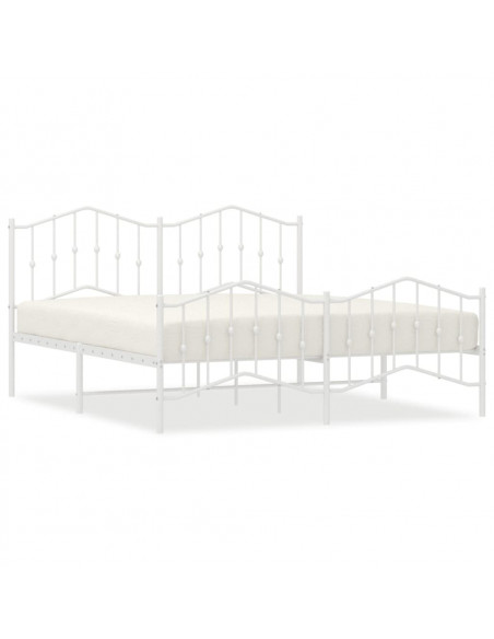 Giroletto con Testiera e Pediera Metallo Bianco 183x213 cm