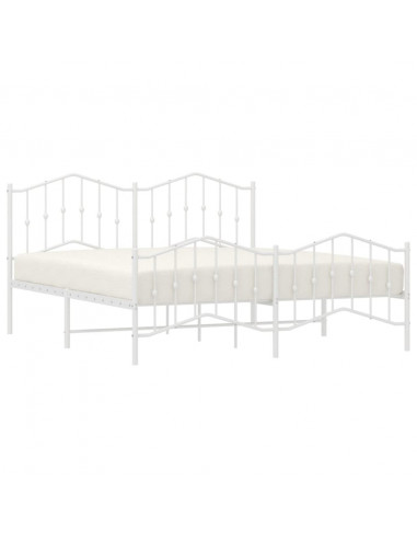 Giroletto con Testiera e Pediera Metallo Bianco 183x213 cm