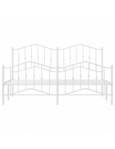 Giroletto con Testiera e Pediera Metallo Bianco 183x213 cm