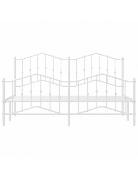 Giroletto con Testiera e Pediera Metallo Bianco 183x213 cm