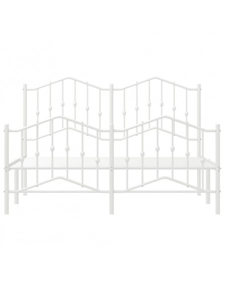 Giroletto con Testiera e Pediera Metallo Bianco 140x190 cm