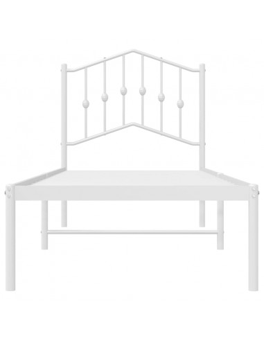 Giroletto con Testiera Metallo Bianco 80x200 cm