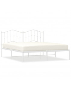 Giroletto con Testiera Metallo Bianco 160x200 cm 2