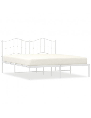 Giroletto con Testiera Metallo Bianco 160x200 cm