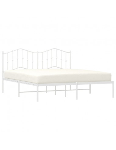 Giroletto con Testiera Metallo Bianco 160x200 cm