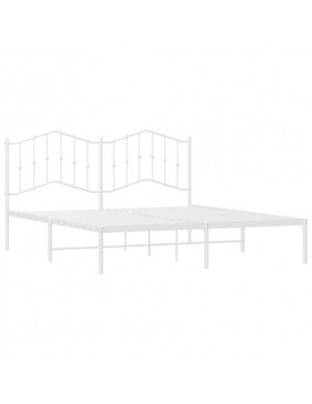 Giroletto con Testiera Metallo Bianco 160x200 cm