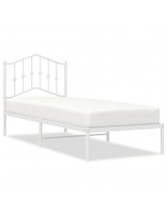 Giroletto con Testiera Metallo Bianco 90x200 cm 2