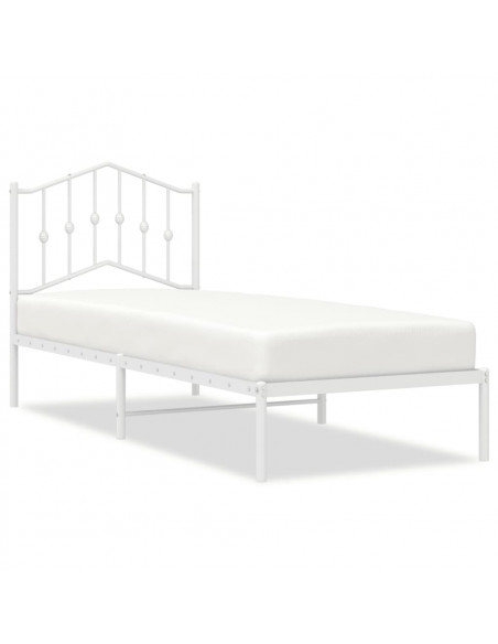 Giroletto con Testiera Metallo Bianco 90x200 cm