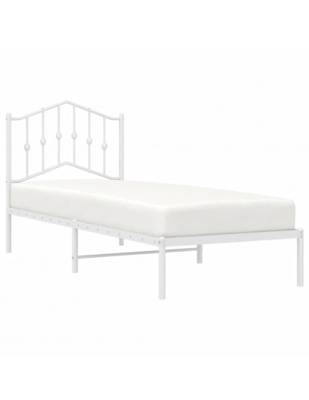 Giroletto con Testiera Metallo Bianco 90x200 cm