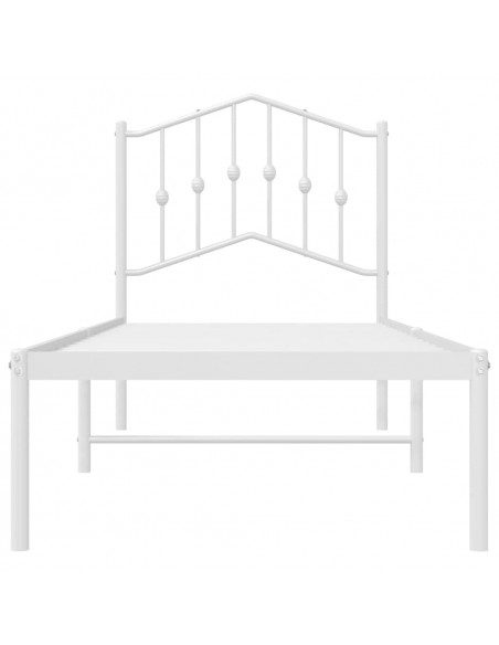 Giroletto con Testiera Metallo Bianco 90x200 cm