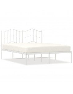 Giroletto con Testiera Metallo Bianco 140x190 cm 2