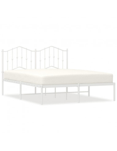 Giroletto con Testiera Metallo Bianco 140x190 cm