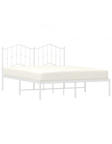 Giroletto con Testiera Metallo Bianco 140x190 cm