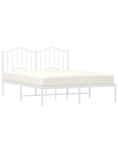 Giroletto con Testiera Metallo Bianco 140x190 cm