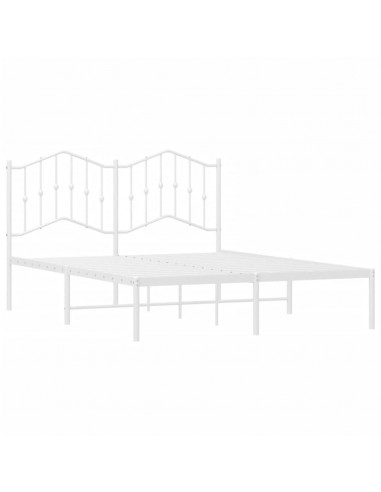 Giroletto con Testiera Metallo Bianco 140x190 cm