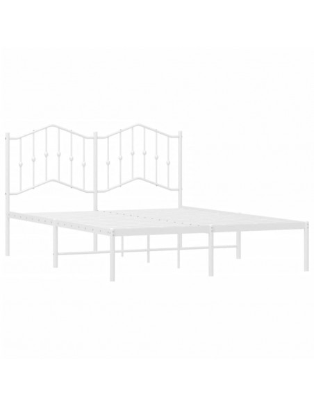 Giroletto con Testiera Metallo Bianco 140x190 cm