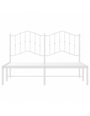 Giroletto con Testiera Metallo Bianco 140x190 cm