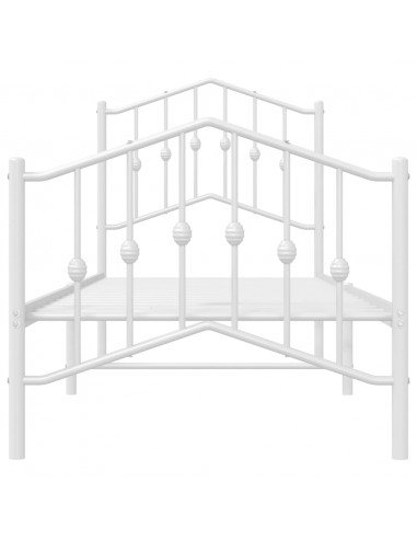 Giroletto con Testiera e Pediera Metallo Bianco 75x190 cm