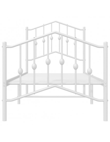 Giroletto con Testiera e Pediera Metallo Bianco 75x190 cm