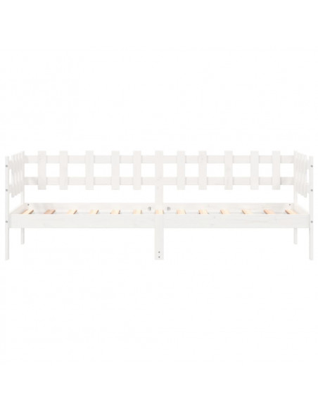 Dormeuse Bianca 90x200 cm in Legno Massello di Pino