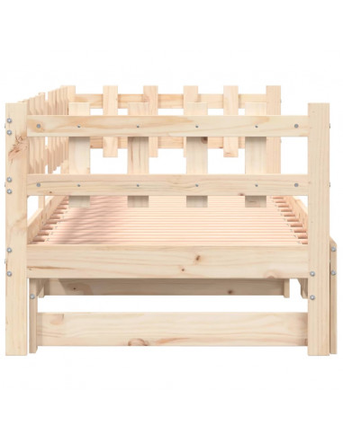 Dormeuse Estraibile 2x(80x200) cm in Legno Massello di Pino