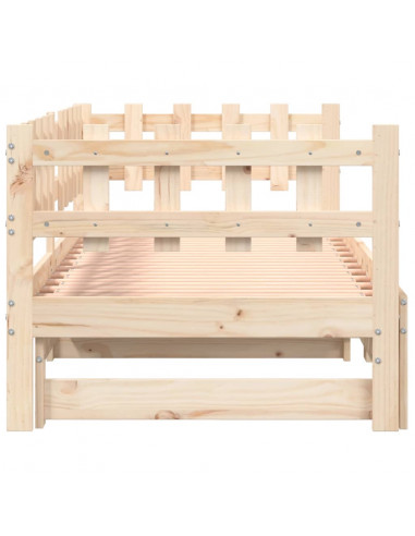 Dormeuse Estraibile 2x(90x190) cm Legno Massello di Pino