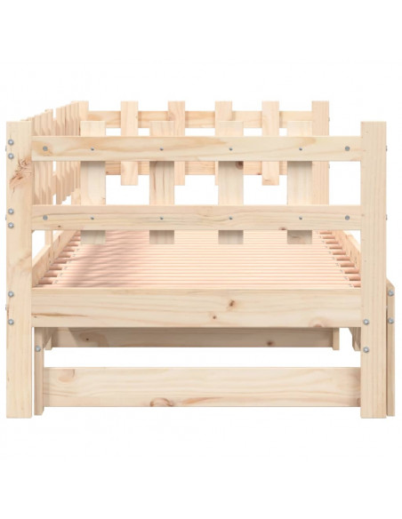 Dormeuse Estraibile 2x(90x190) cm Legno Massello di Pino