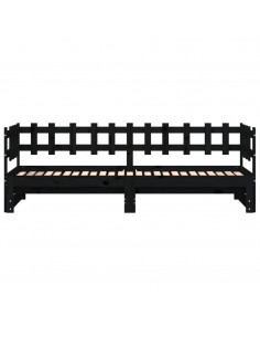 Dormeuse Estraibile Nera 2x(80x200) cm Legno Massello di Pino 2