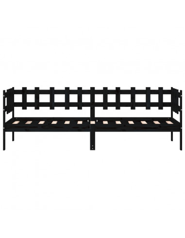 Dormeuse Nera 90x190 cm in Legno Massello di Pino