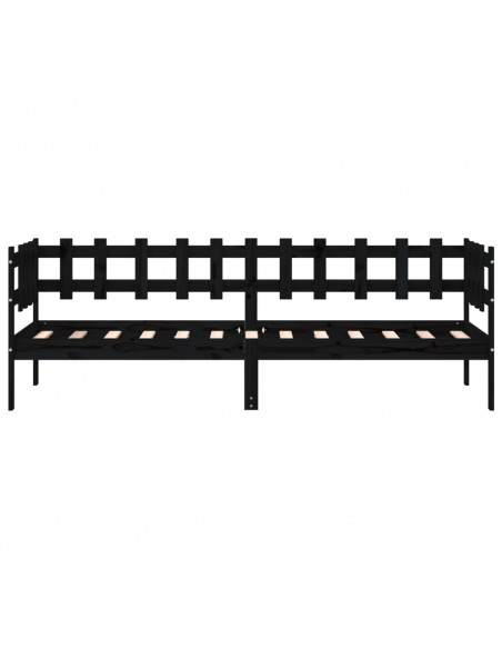 Dormeuse Nera 90x190 cm in Legno Massello di Pino