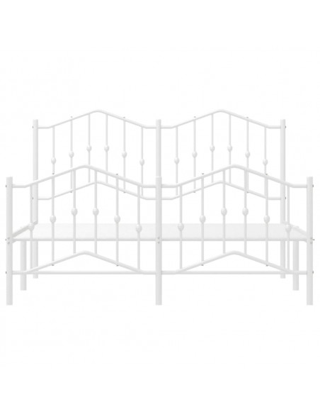Giroletto con Testiera e Pediera Metallo Bianco 140x200 cm