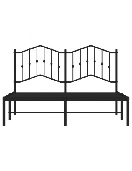 Giroletto con Testiera in Metallo Nero 140x190 cm