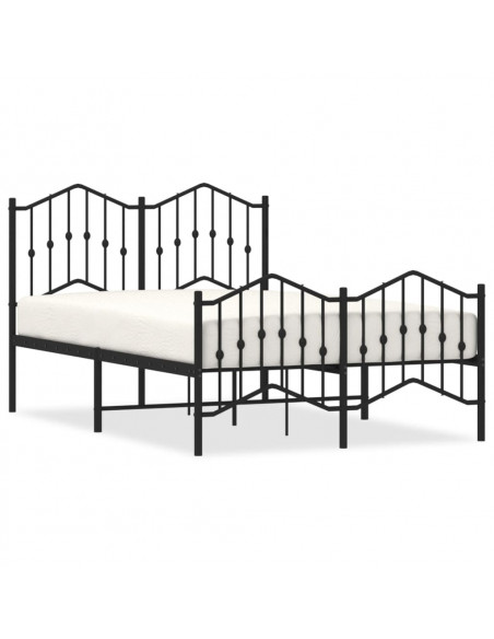 Giroletto con Testiera e Pediera Metallo Nero 120x190 cm