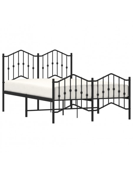 Giroletto con Testiera e Pediera Metallo Nero 120x190 cm