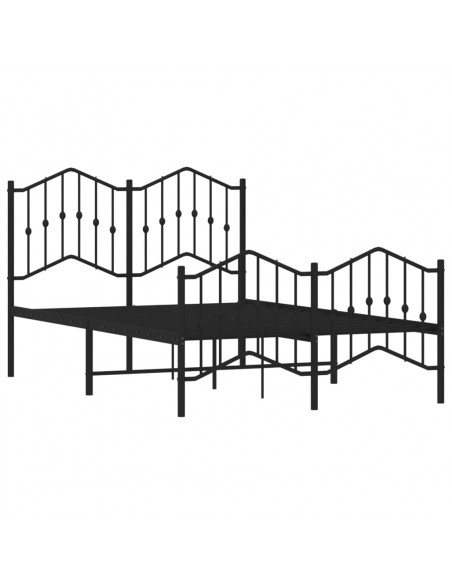 Giroletto con Testiera e Pediera Metallo Nero 120x190 cm