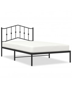 Giroletto con Testiera in Metallo Nero 107x203 cm 2