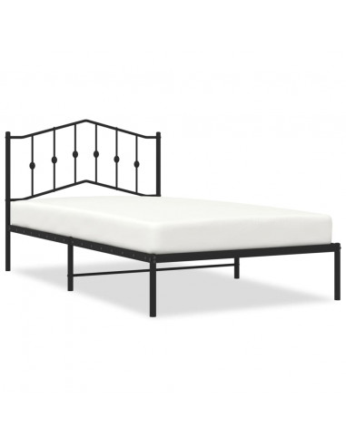 Giroletto con Testiera in Metallo Nero 107x203 cm