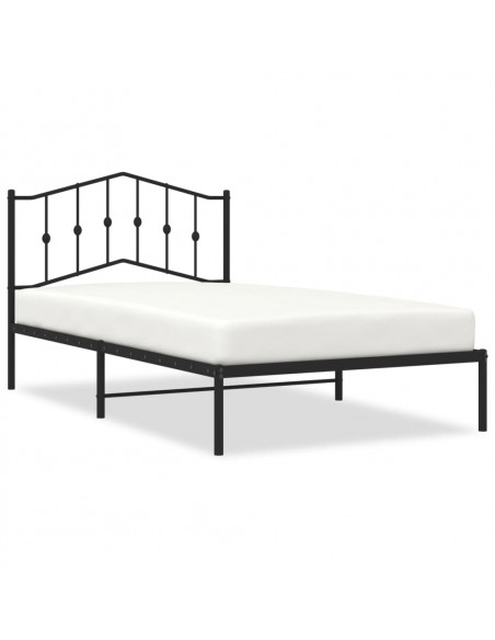 Giroletto con Testiera in Metallo Nero 107x203 cm