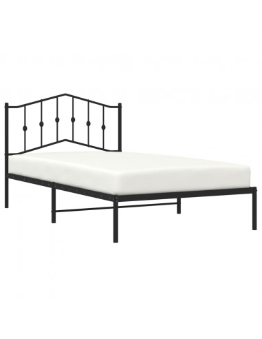 Giroletto con Testiera in Metallo Nero 107x203 cm