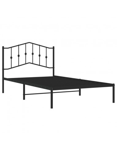 Giroletto con Testiera in Metallo Nero 107x203 cm