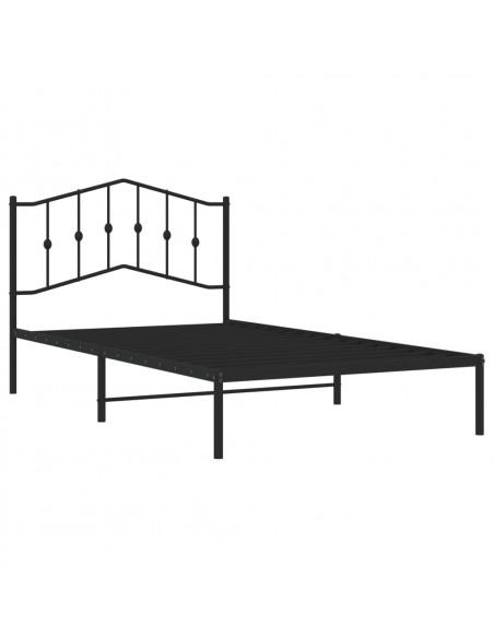 Giroletto con Testiera in Metallo Nero 107x203 cm