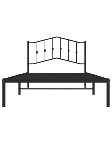 Giroletto con Testiera in Metallo Nero 107x203 cm